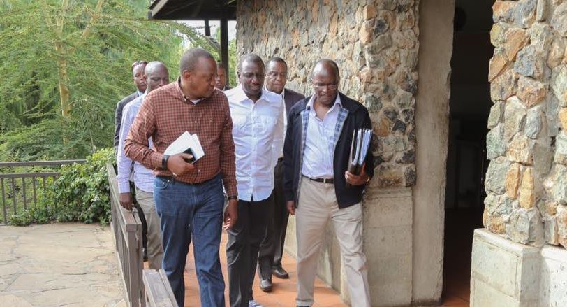 Image result for casually dressed uhuru and ruto