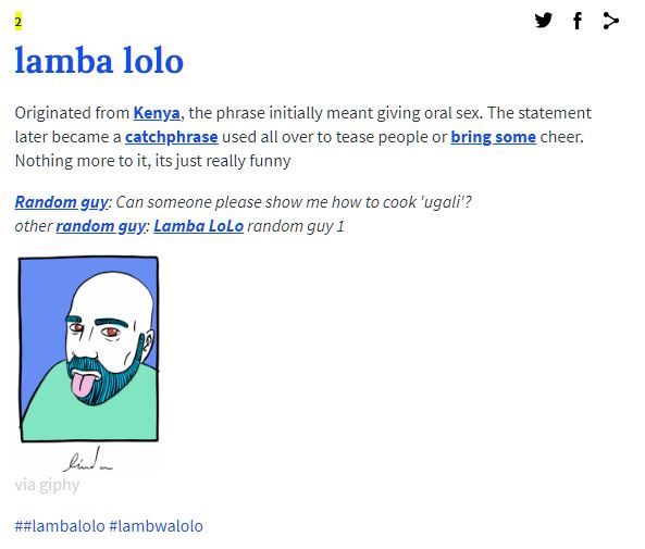 Lamba Lolo' Makes It To The International Urban Dictionary