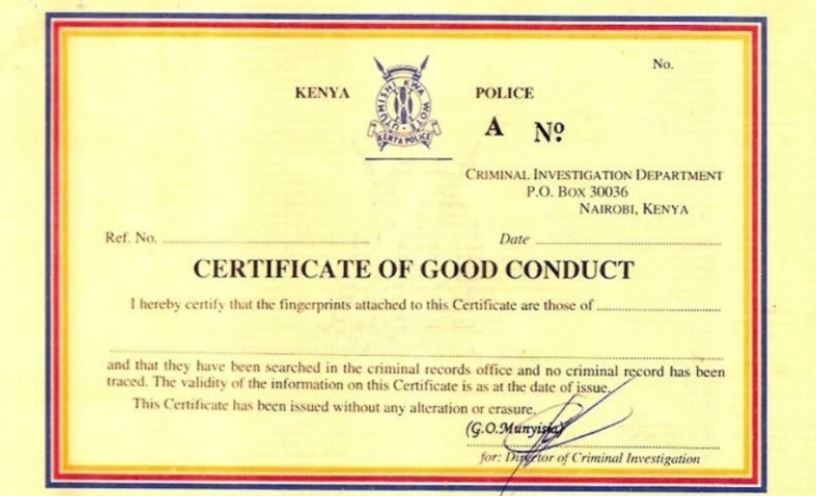 DCI Explains Why Citizens Pay Sh1000 For Good Conduct Certificate 