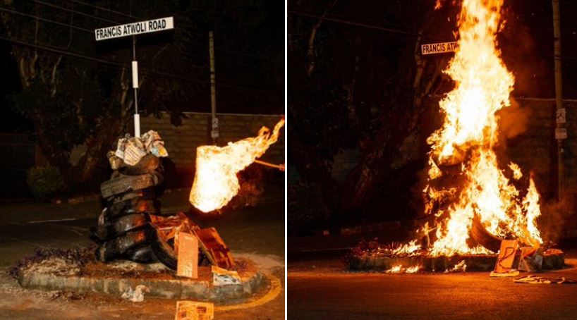 Atwoli’s Street Sign Burned and Vandalized on Monday Night