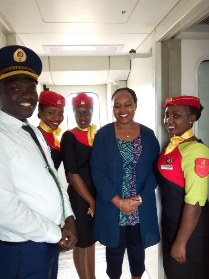 PHOTOS – Kirinyaga Governor Anne Waiguru Takes SGR Train Ride To Mombasa