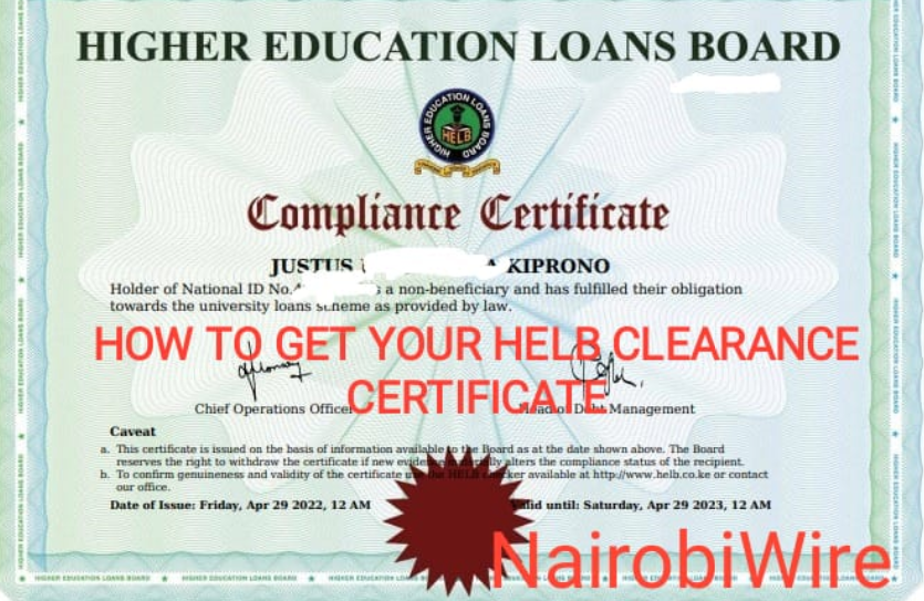 Can you get your HELB clearance certificate at Huduma Centre?