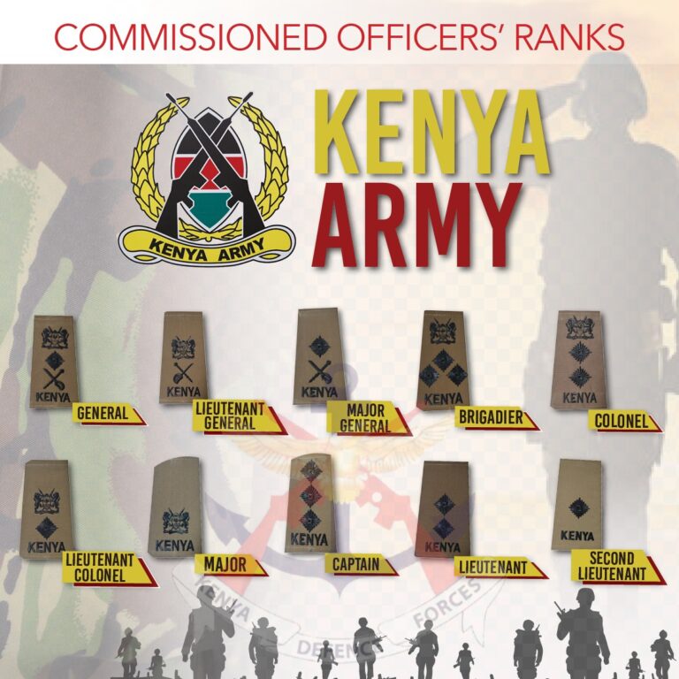 Kenya Defence Forces (KDF) Ranks and Their Salaries - Nairobi Wire